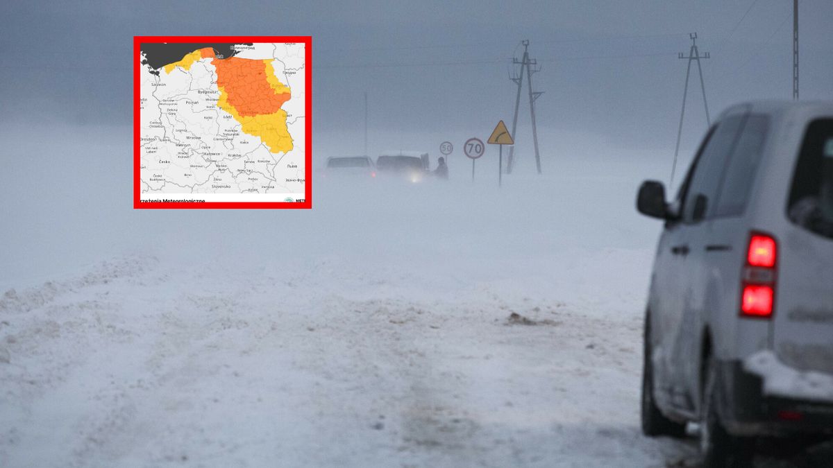 Śnieżyce w północno-wschodniej Polsce. Wiatr nawet do 100 km/h