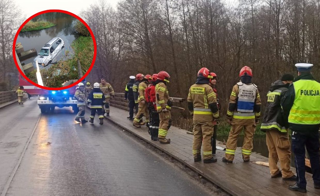 Groźne sceny nad Wartą. Auto wpadło do rzeki