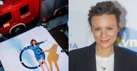 TYLKO NA PUDELKU: Nieustraszona Magdalena Boczarska rzuca się z wysokości na planie nowego serialu (ZDJĘCIA)