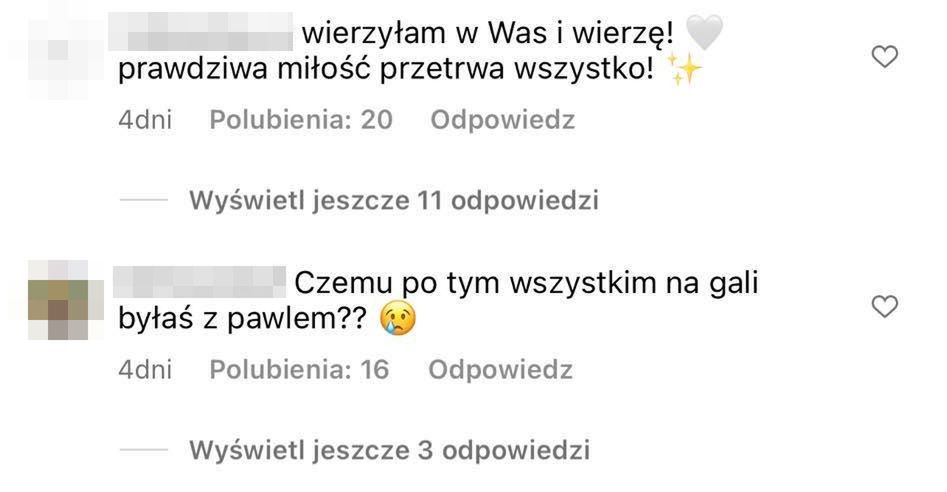 Komentarze pod ostatnim postem Moniki Kozakiewicz