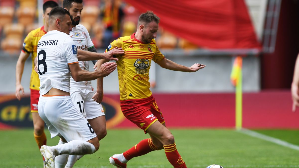 PAP / Michał Zieliński / Na zdjęciu: piłkarze podczas meczu Jagiellonia Białystok - KGHM Zagłębie Lubin