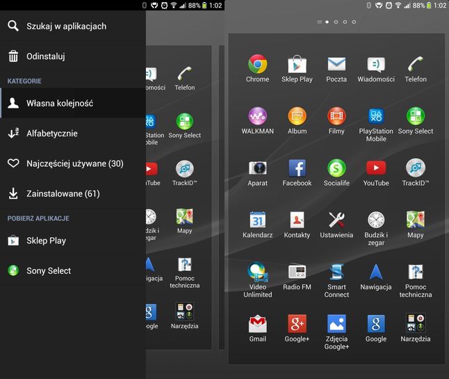 Sony Xperia Z Ultra - App Drower