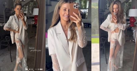 Małgorzata Rozenek odsłania zgrabne nogi w firankowej stylizacji. Klasa?