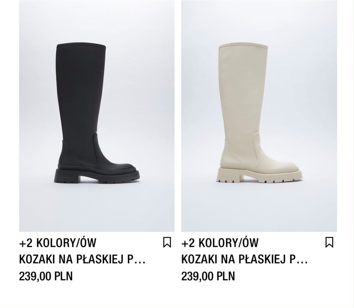 ZARA – czarne, białe kozaki