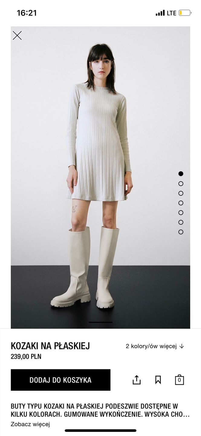 ZARA – białe kozaki
