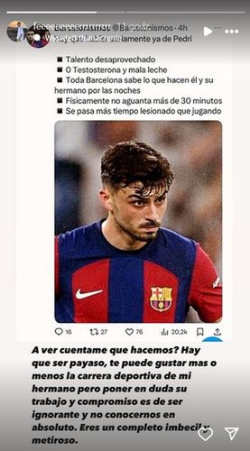 Instastories brata Pedriego