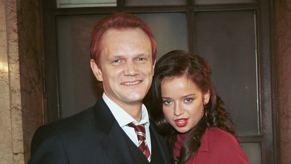 Anna Przybylska i Cezary Pazura na planie "Kariery Nikosia Dyzmy"