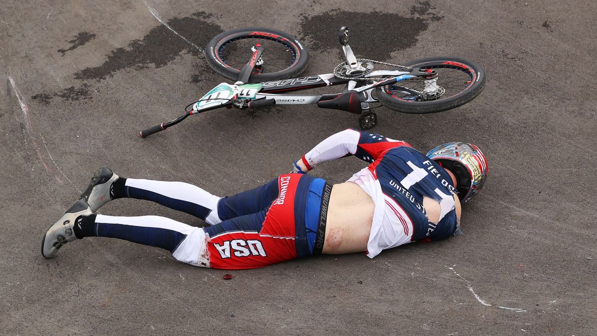 Connor Fields po wypadku na igrzyskach olimpijskich w Tokio