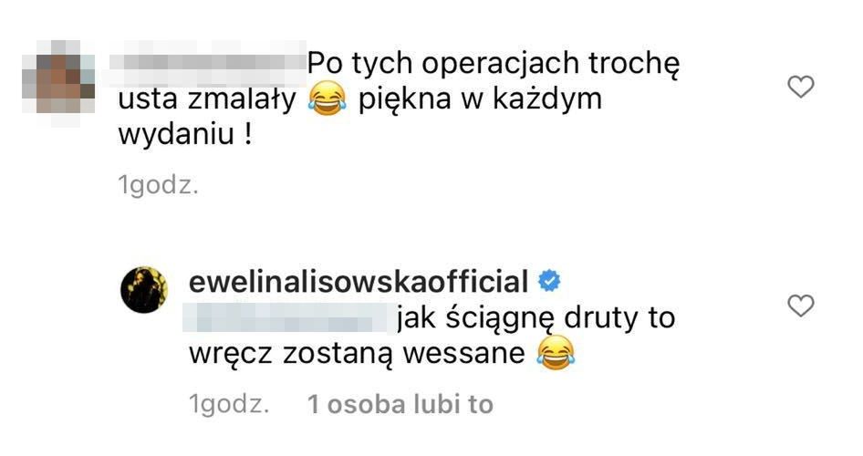 Komentarze pod zdjęciami Eweliny Lisowskiej