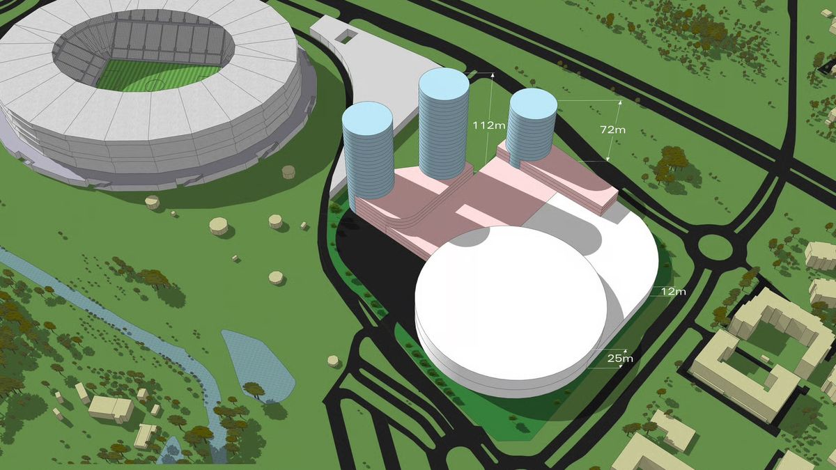 Zdjęcie okładkowe artykułu: Materiały prasowe / UM Wrocław / Na zdjęciu: propozycja zagospodarowania działki obok Tarczyński Arena