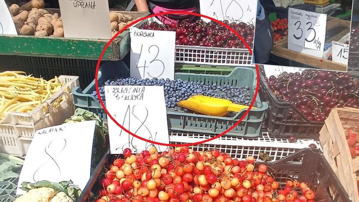 Dwie ceny borówek na jednym targowisku.