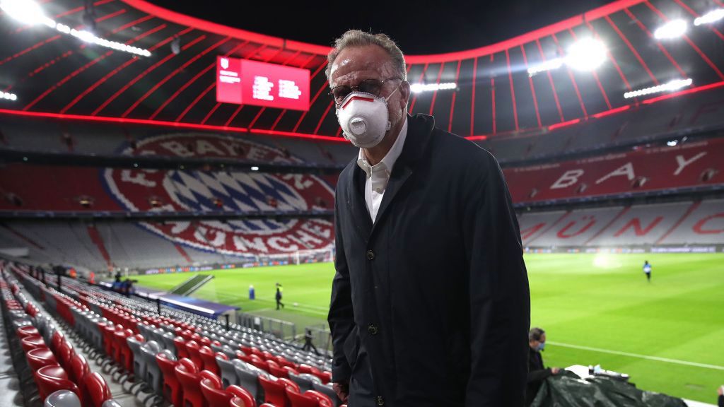 Zdjęcie okładkowe artykułu: Getty Images / Alexander Hassenstein / Na zdjęciu: Karl-Heinz Rummenigge na pustych trybunach Allianz Arena