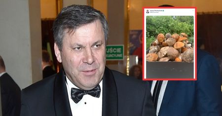 Jest zapalonym grzybiarzem. Pokazał, co wyniósł z lasu