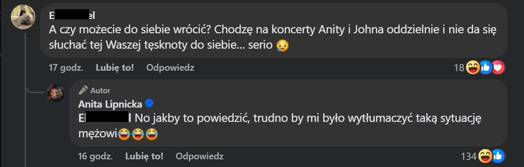 Komentarz Anity Lipnickiej na Facebooku