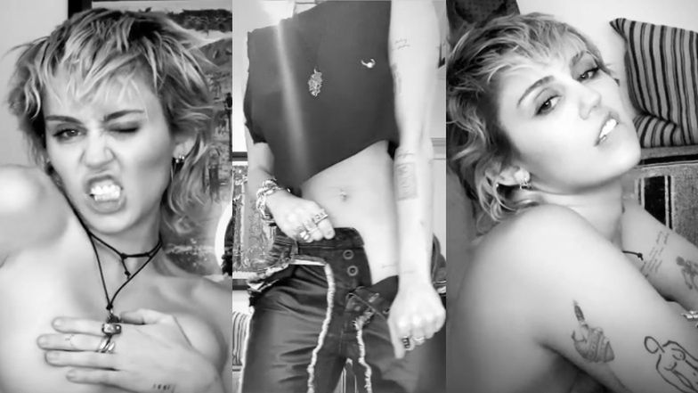Wyzwolona Miley Cyrus afirmuje bycie singielką, ROZBIERAJĄC SIĘ przed telefonem (WIDEO)