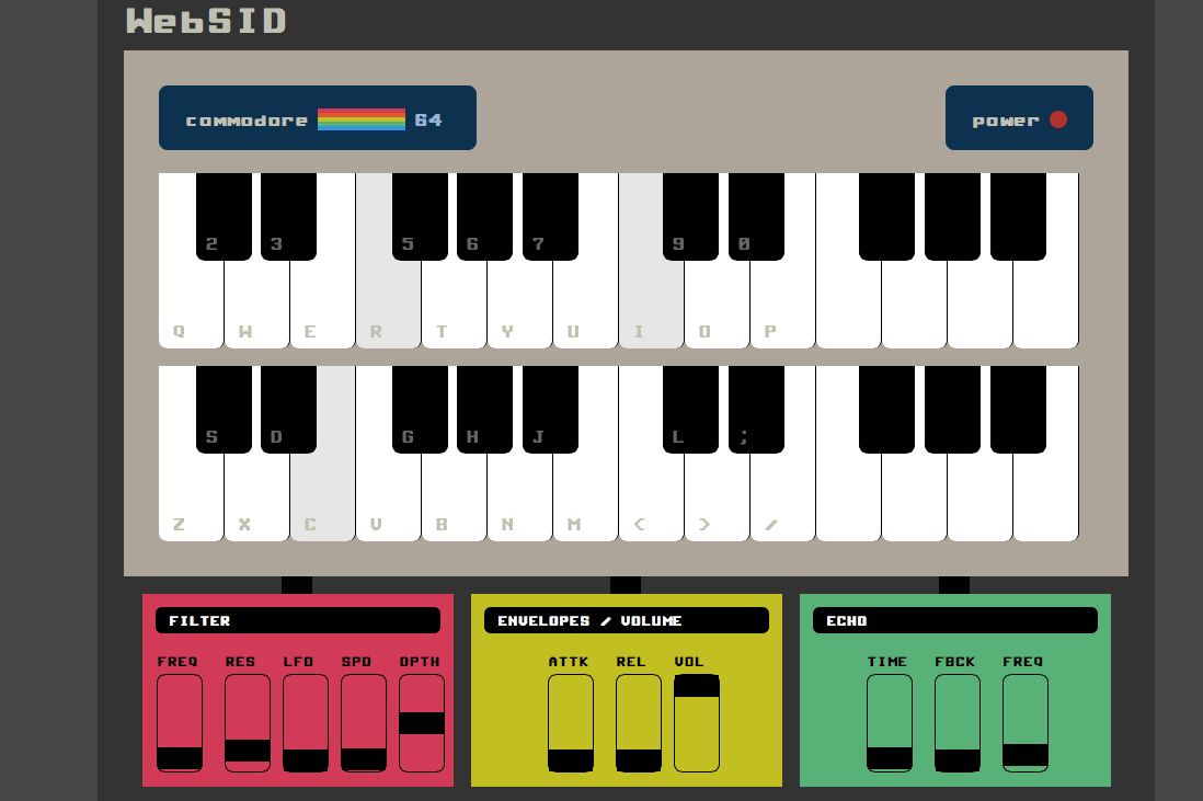 SID z Commodore 64 w przeglądarce dzięki API WebAudio