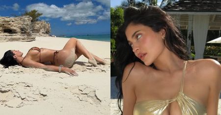 Wyrzucona na brzeg Kylie Jenner wypina pośladki umorusane piaskiem