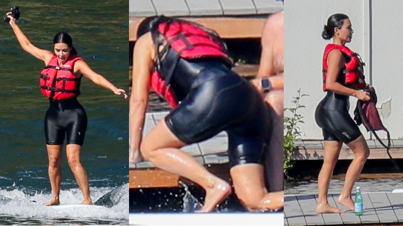 Kim Kardashian szaleje nad jeziorem na desce elektrycznej