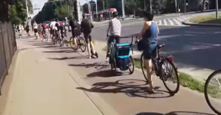 Korki w Gdańsku. Nagranie ze ścieżki rowerowej