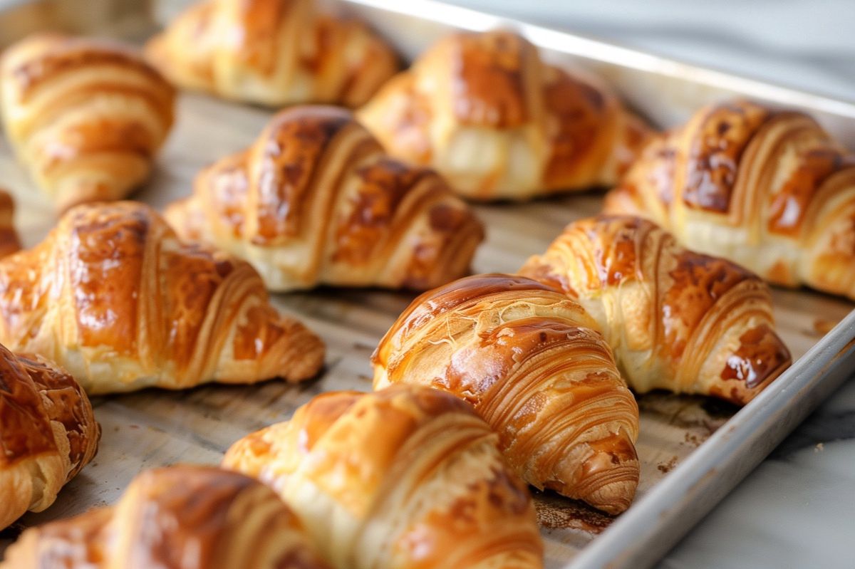 Croissants made from puff pastry