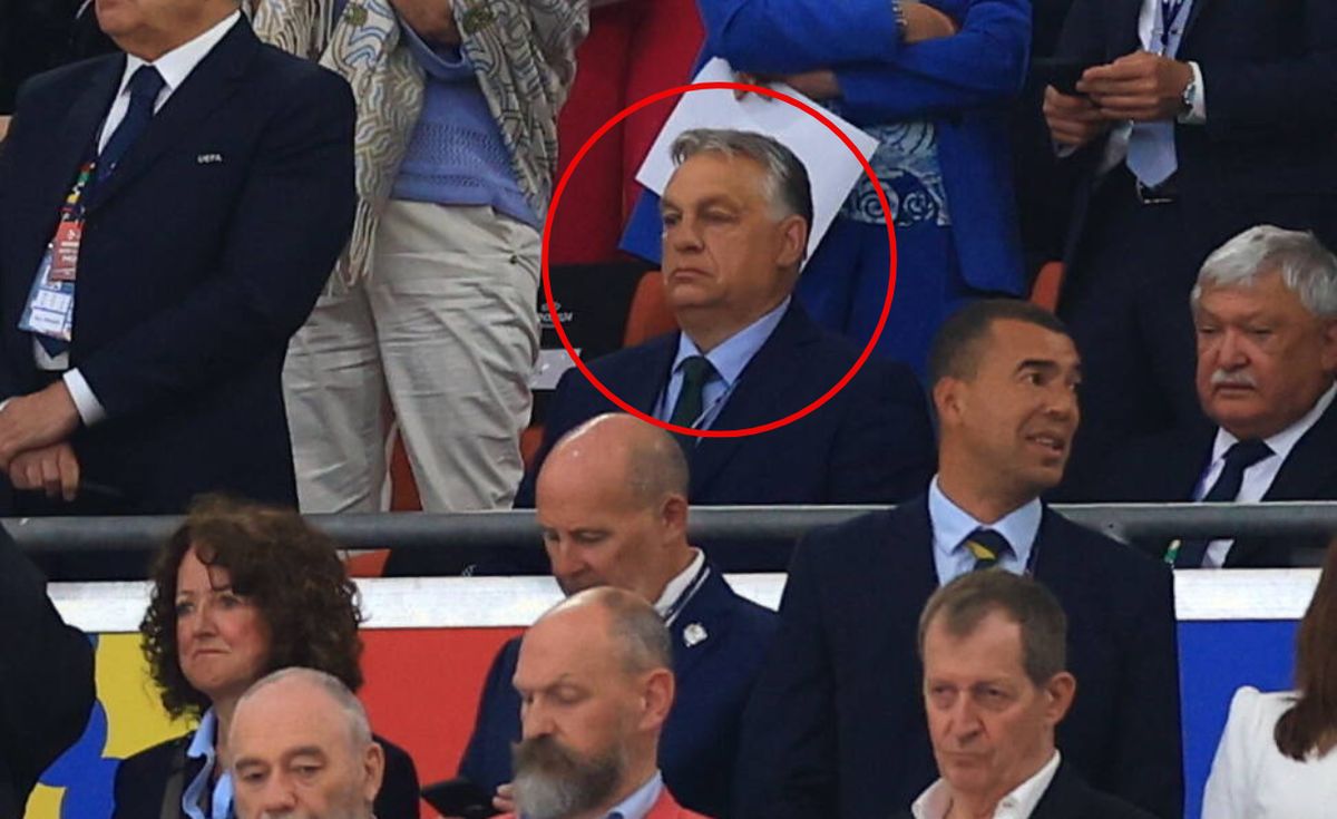  Orban na meczu Węgry-Szwajcaria. Mina niezbyt wesoła