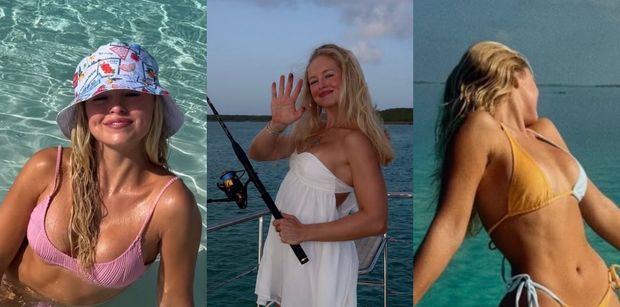 Julia Tychoniewicz z wędką w dłoni pozdrawia z Bahamów i pozuje w bikini. Fajnie ma? (ZDJĘCIA)