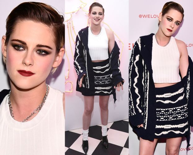 Kristen Stewart walczy ze swetrem na ściance