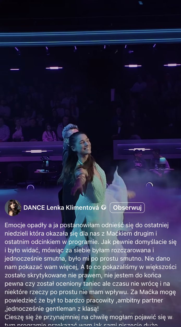 Lenka Kliment podsumowała udział w "Tańcu z gwiazdami"