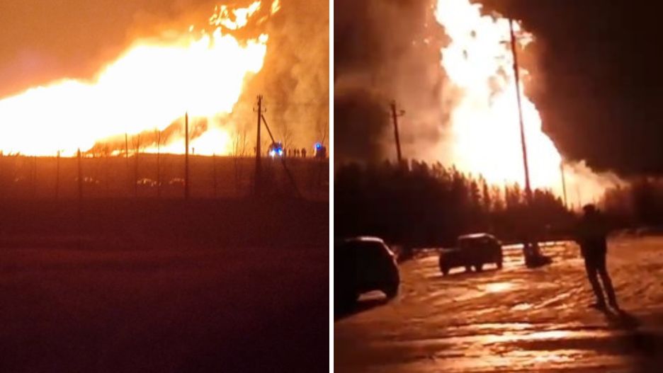 Eksplozja i pożar gazociągu w Rosji