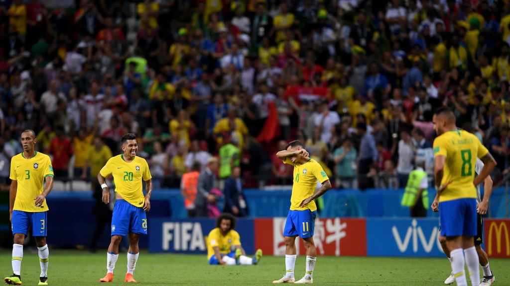 smutek piłkarzy reprezentacji Brazylii