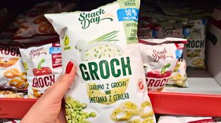 Na półce w Lidlu znalazłam chrupki z grochu. Od razu spojrzałam na skład
