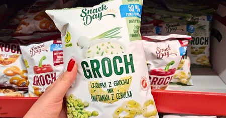 Na półce w Lidlu znalazłam chrupki z grochu. Od razu spojrzałam na skład
