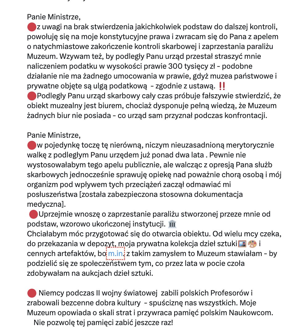 Post Magdaleny Ogórek do ministra finansów