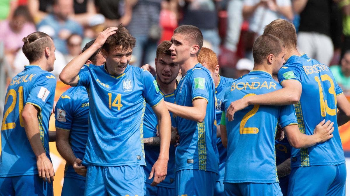 radość zawodników Ukrainy 