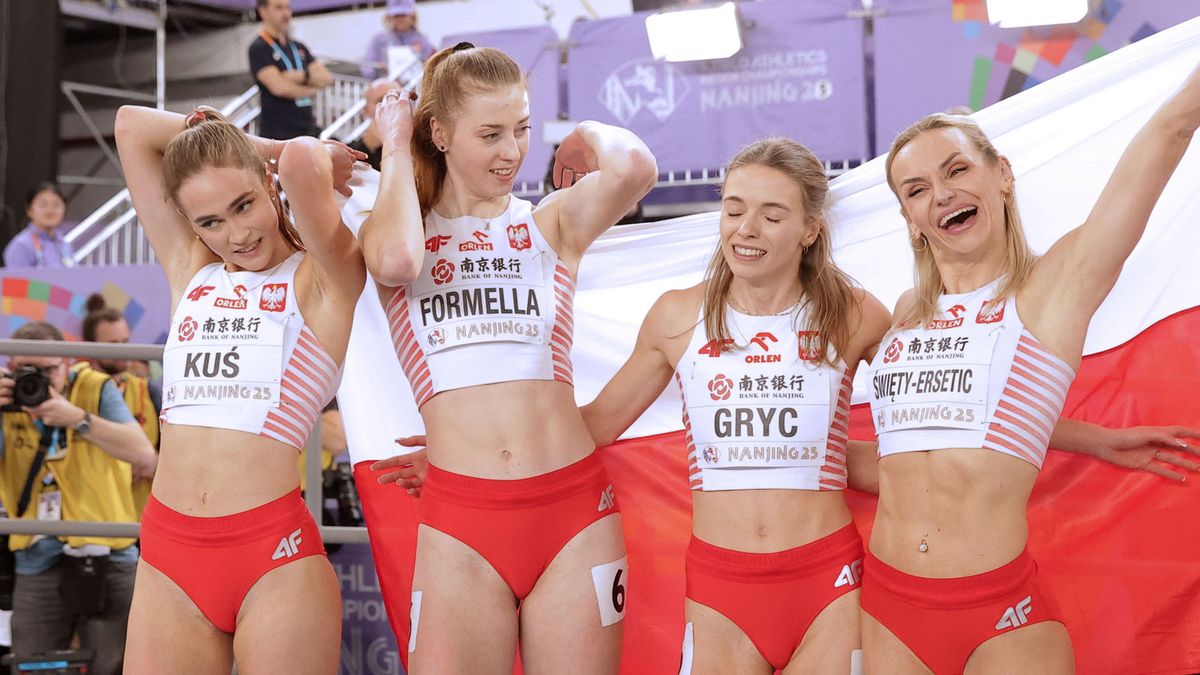 PAP/EPA / JESSICA LEE / Na zdjęciu: polska sztafeta 4x400 m podczas HMŚ