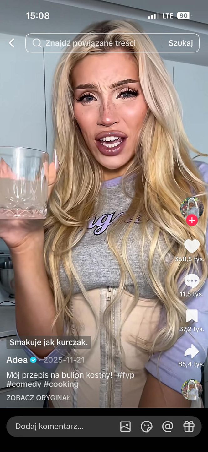 Adea ugotowała bulion "z własnych żeber"