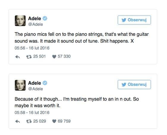 Adele komentuje wpadkę z Grammy 2016