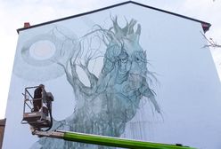 Bielsko-Biała. Nowy mural, mityczna wierzba wyrosła na ścianie kamienicy
