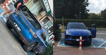 TYLKO NA PUDELKU: Cezary Pazura parkuje Porsche za 300 TYSIĘCY na miejscu dla niepełnosprawnych (FOTO)