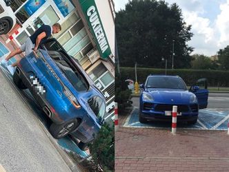 TYLKO NA PUDELKU: Cezary Pazura parkuje Porsche za 300 TYSIĘCY na miejscu dla niepełnosprawnych (FOTO)