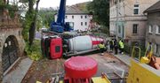 Betoniarka na ostrym zakręcie. Groźne zdarzenie na Dolnym Śląsku