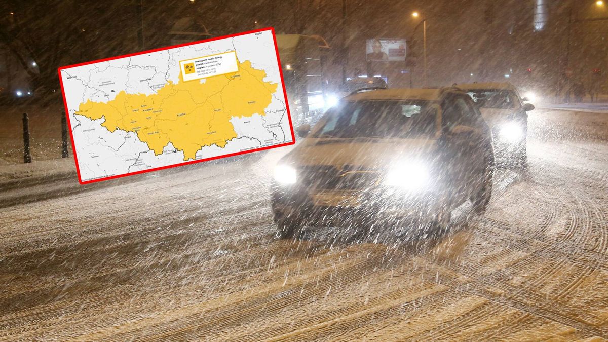 IMGW ostrzega przed intensywnymi opadami śniegu.