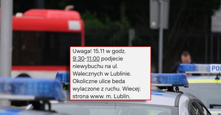 Mieszkańcy Lublina otrzymali ALERT RCB: „15.11 podjęcie niewybuchu na ul. Walecznych. Okoliczne ulice będą wyłączone z ruchu”