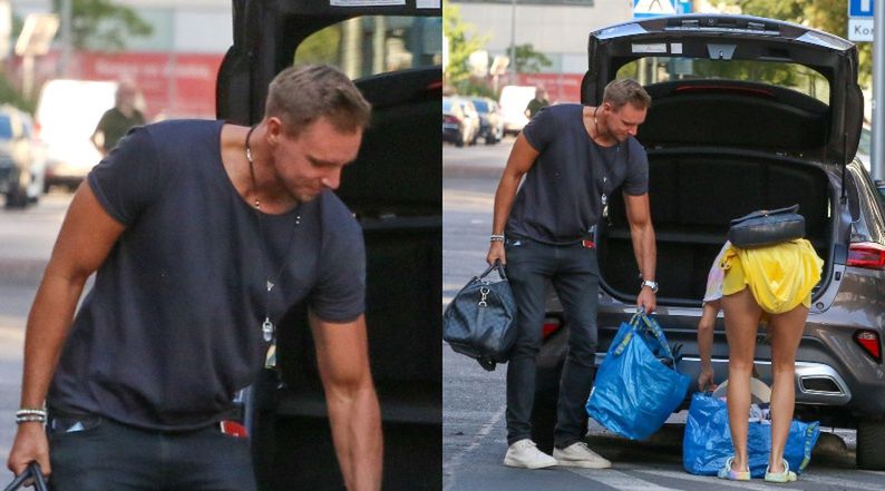 Marcelina Zawadzka z piórkami we włosach DŹWIGA SIATY wraz z ukochanym Maxem Gloecknerem