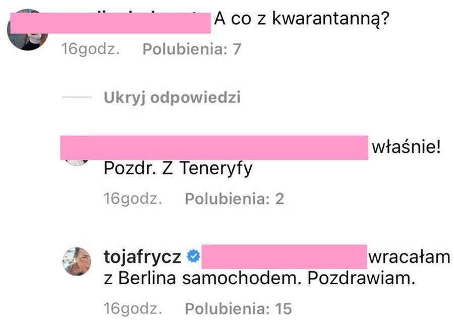 Olga Frycz o kwarantannie