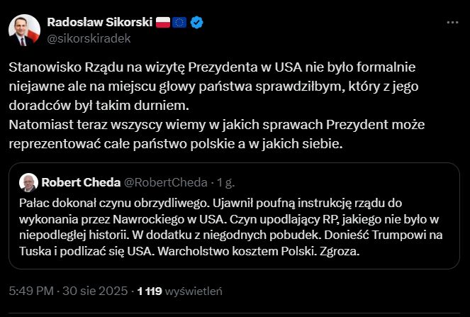 Wpis szefa MSZ 