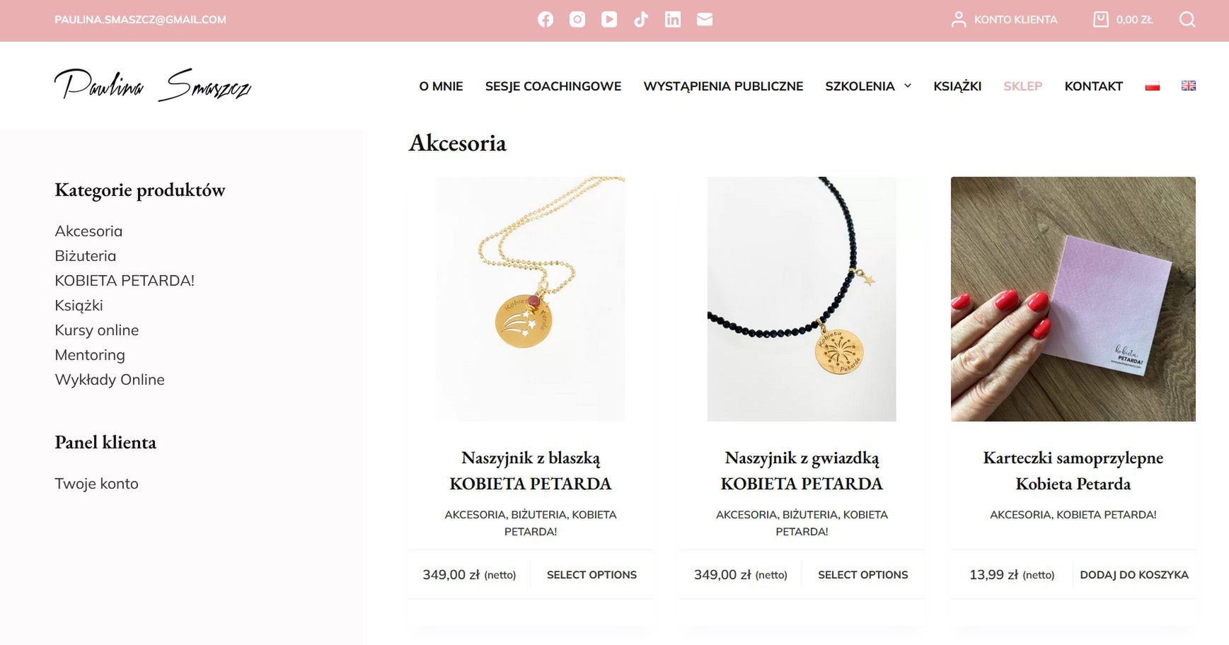 Oferta sklepu internetowego Pauliny Smaszcz