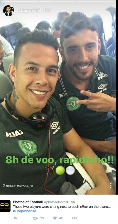 Ostatnie zdjęcia zawodników Chapecoense - Twitter