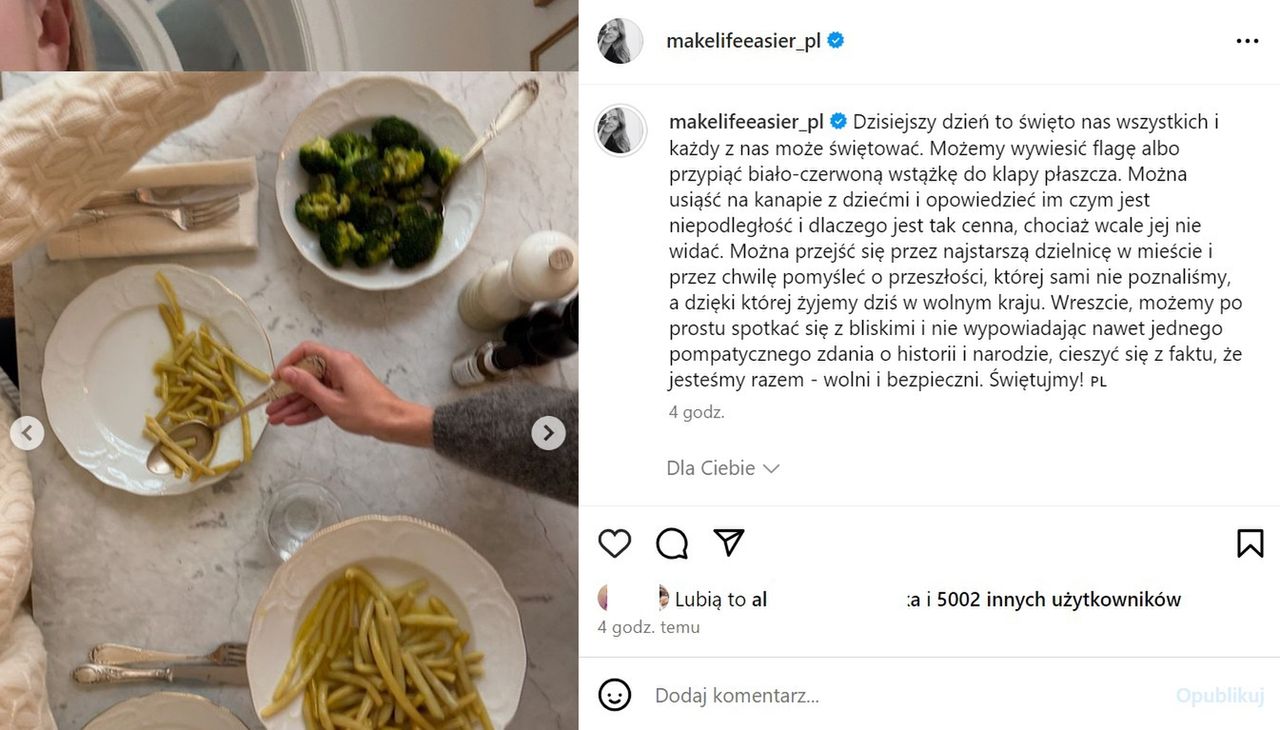 Wpis Katarzyny Tusk na Instagramie