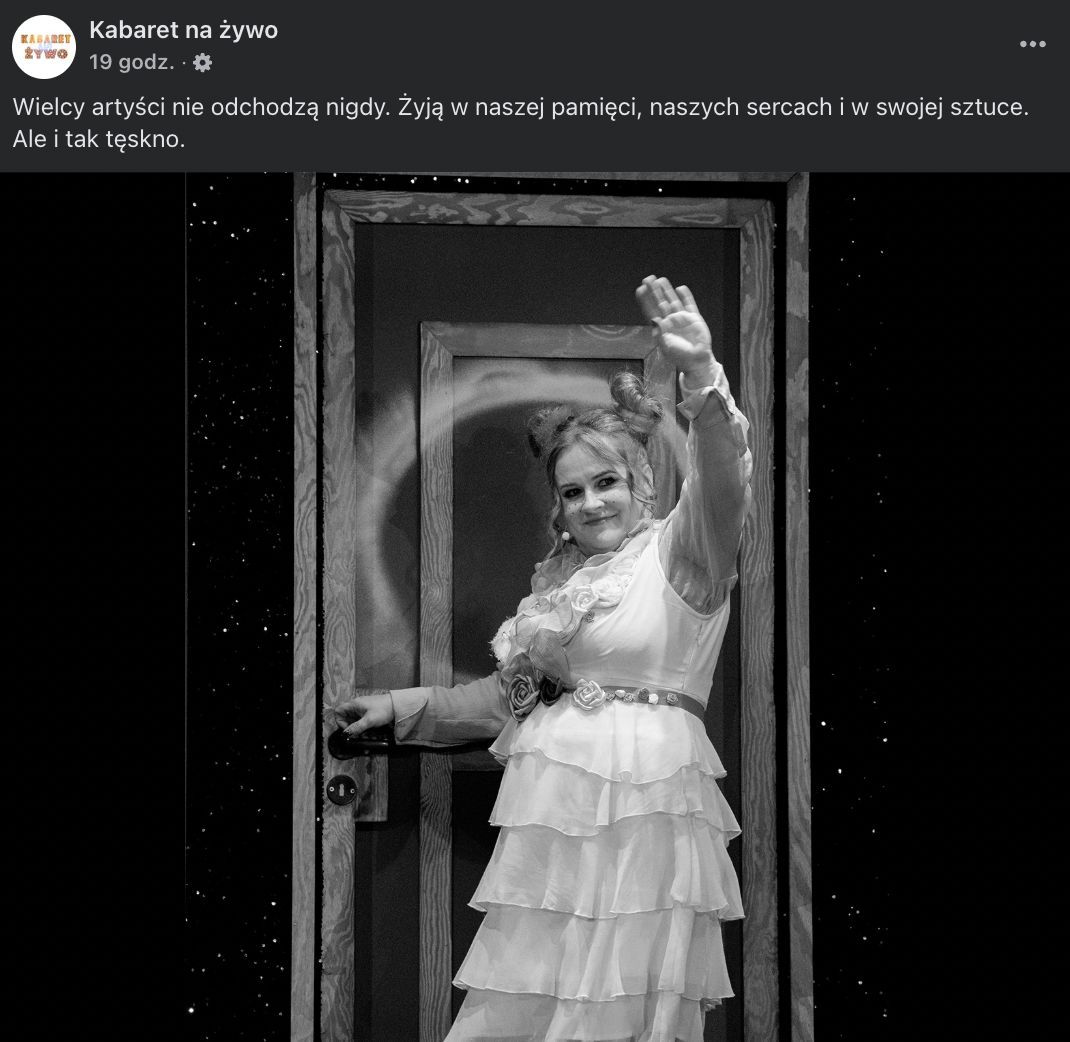"Kabaret na żywo" pożegnał Joannę Kołaczkowską